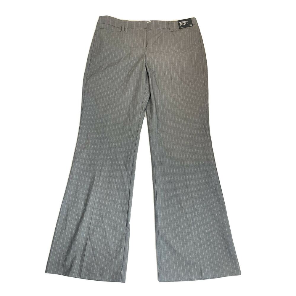 new york and company 7th ave Bootcut Gray Pin Stripe Stretch Pants Size 12